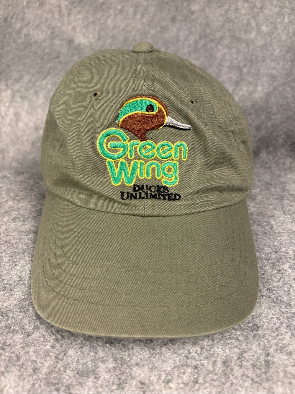 Ducks Unlimited Green Wing Olive Cotton Strapback Kids Hat